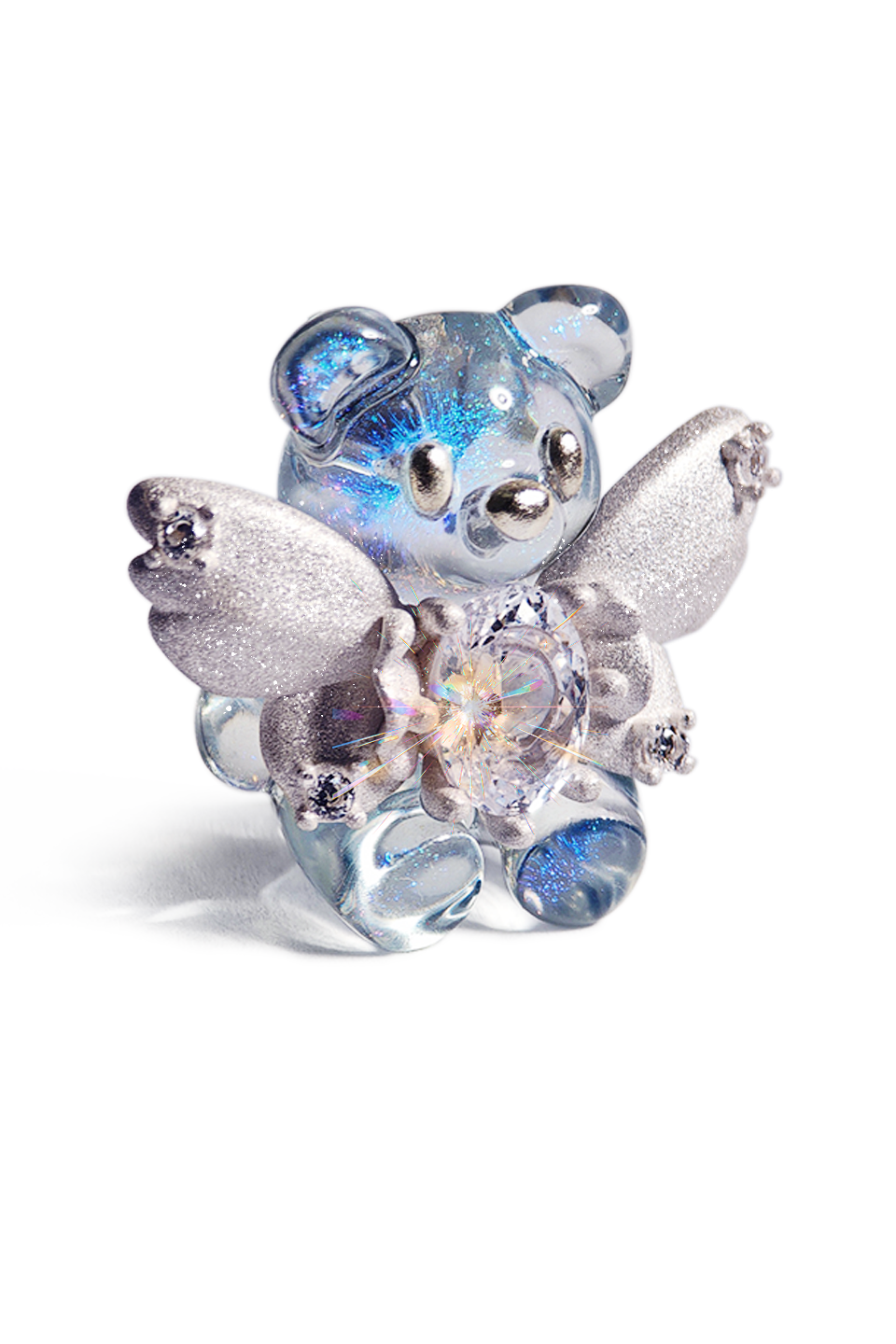 可愛植絨S925小熊耳環 B4462