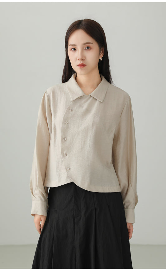 リンクルテンセルリネンアーティスチックシャツ　B4704