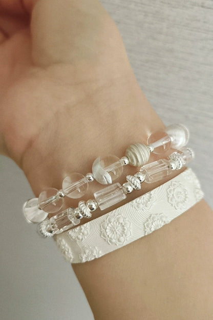 S925アイスホワイトクリスタルレトロブレスレット　B4001