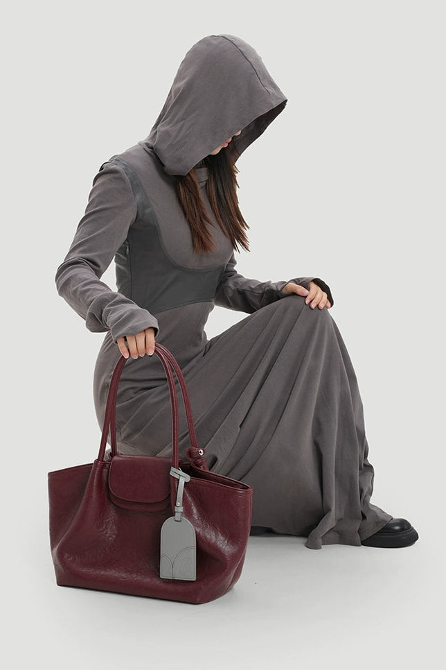 レザーニッチショルダーラージトートバッグ　B4412