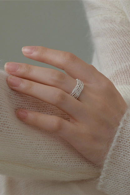 S925 ギャラクシーウーブンスレッドオープンリング　B4521