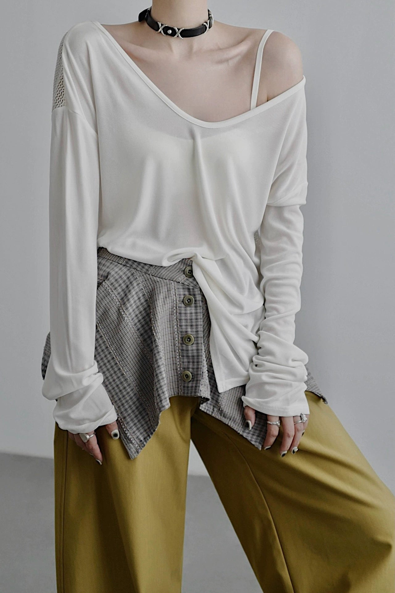 Infinity Mesh Long Sleeve Sweater B4254