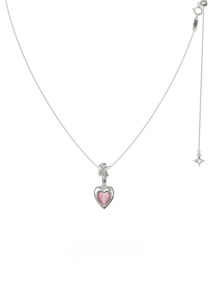 Sowon rose heart pendant necklace B2522