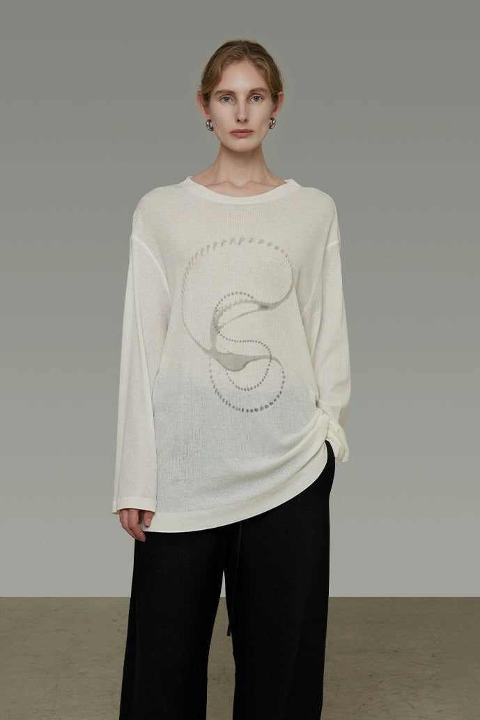 White Relaxed Loose T-shirt B4445