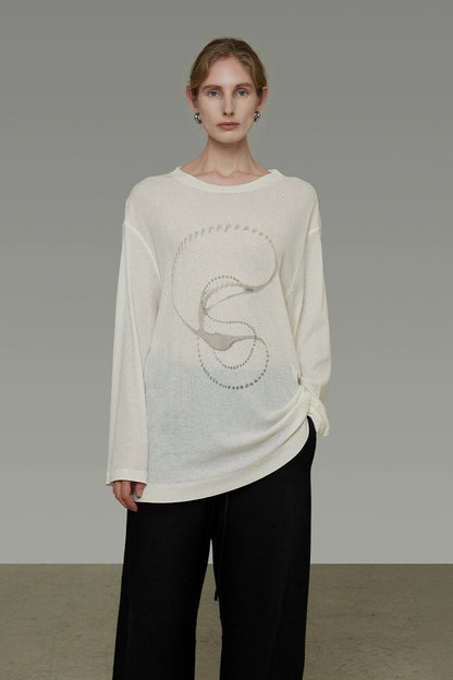 White Relaxed Loose T-shirt B4445