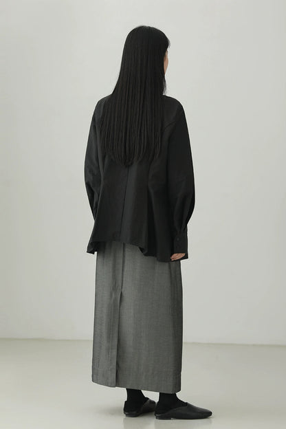 シワ加工コットンイレギュラーハイエンドシャツ　B4272