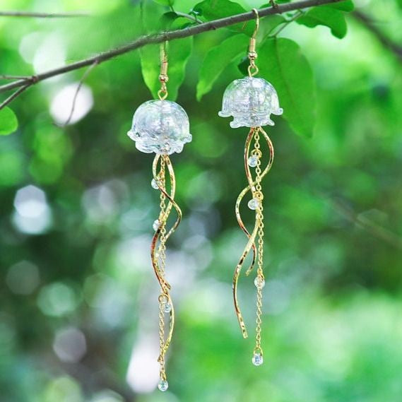 Super jellyfish tassel earrings B1912