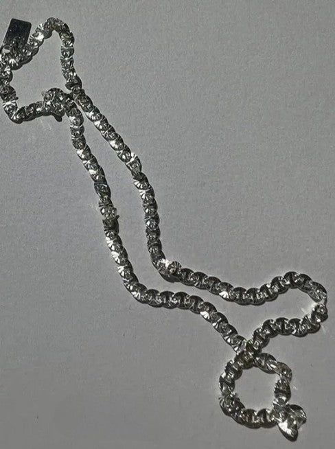S925 Shiny lace plain necklace B2514