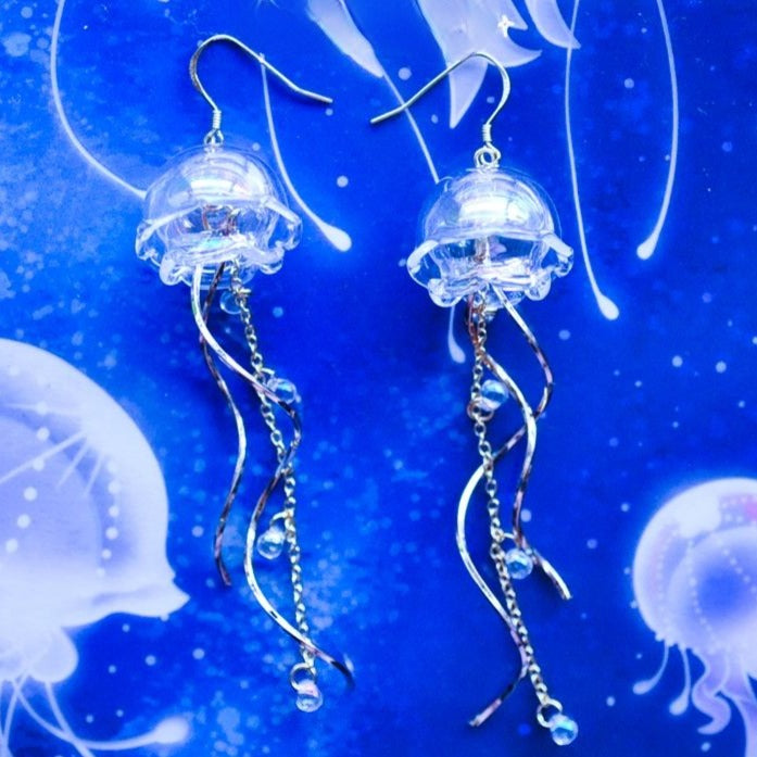 Super jellyfish tassel earrings B1912