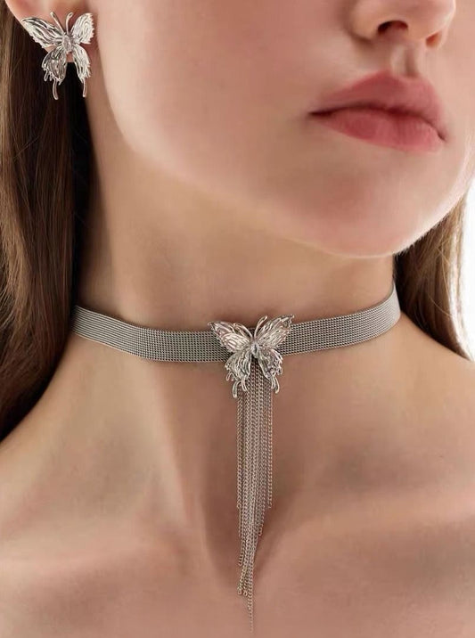 Butterfly Milanese Choker Necklace B2079