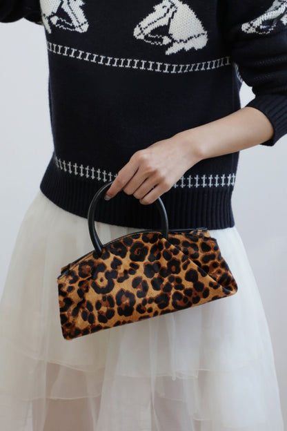 レトロレザーボックスハンドバッグ　B4408