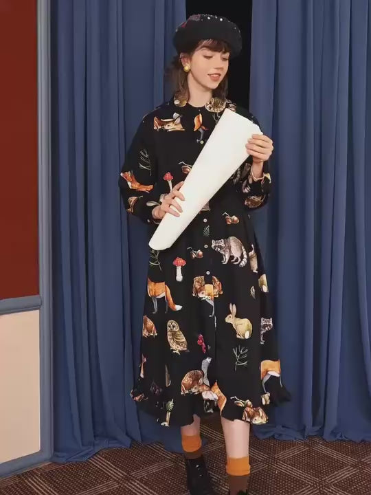 HERMES アフリカ　アニマルプリント ワンピース 38 希少品 HERMES アフリカ アニマルプリント ワンピース 38 希少品 アニマル