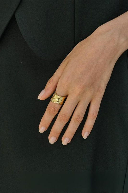 S925 Retro Luxury Glossy Open Ring B3256