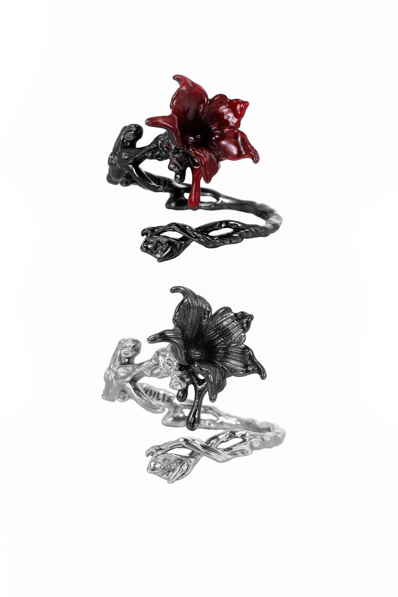 S925 Mandala Dark Open Ring B3425