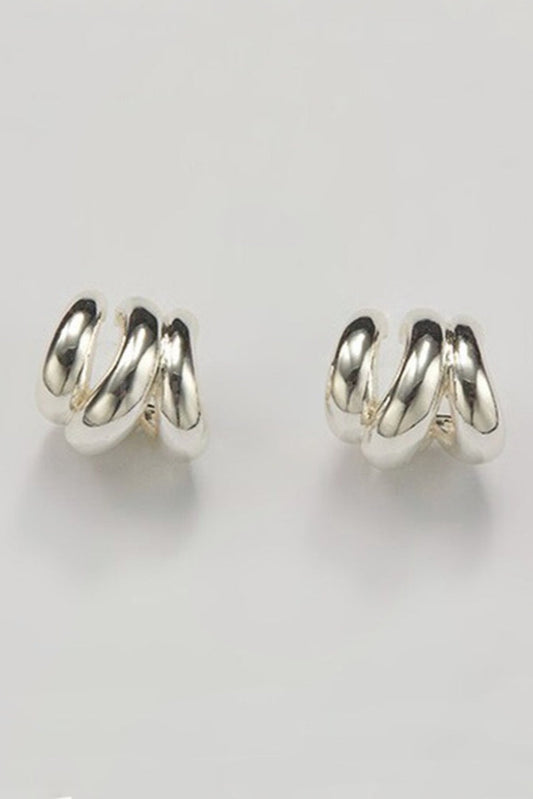 S925 Spiral Pattern Cool Minimal Earrings B3668