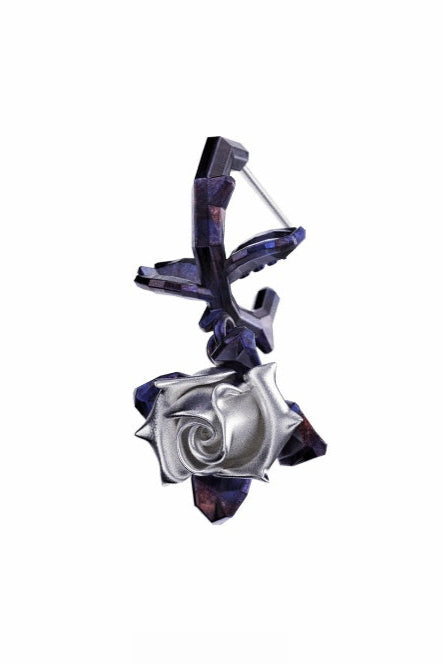 S925 Rose Metallic Earrings (Single) B3916