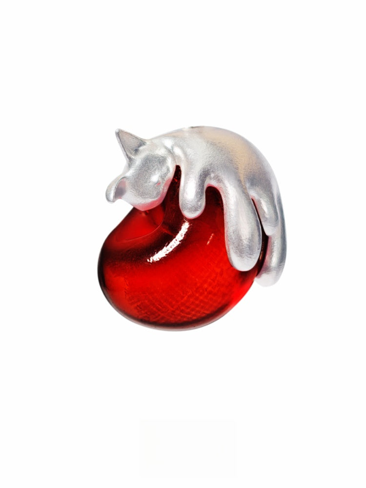 S925チェリーメルトキティピアス（シングル）　B3971