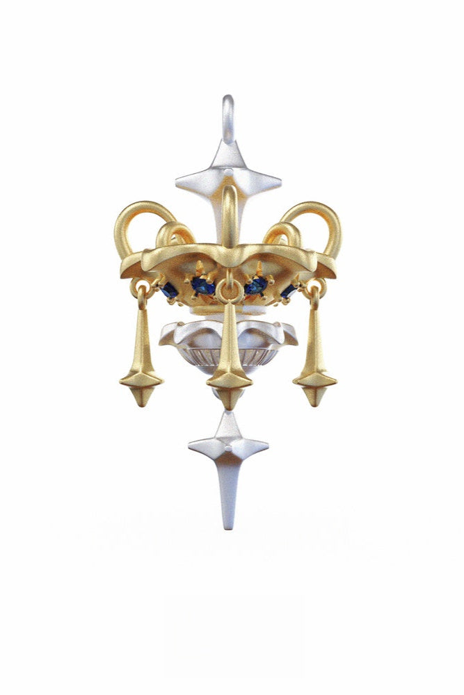 S925トワーリングスターフォールピアス（シングル）　B3973