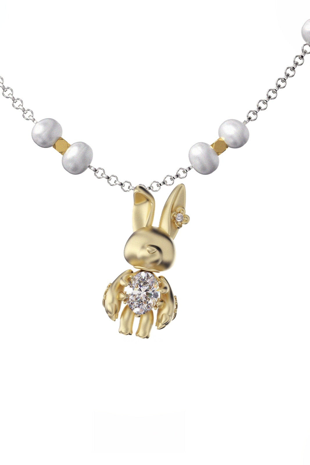 S925バニーナチュラルパールネックレス　B3976