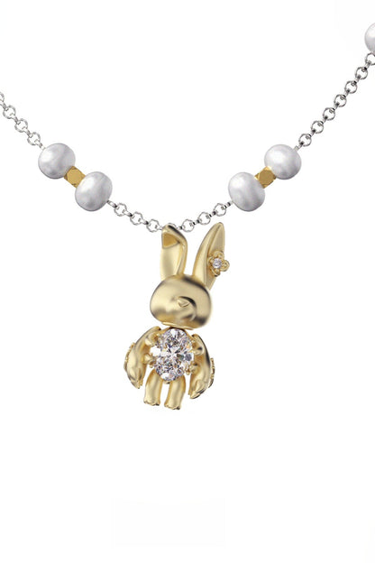 S925バニーナチュラルパールネックレス　B3976