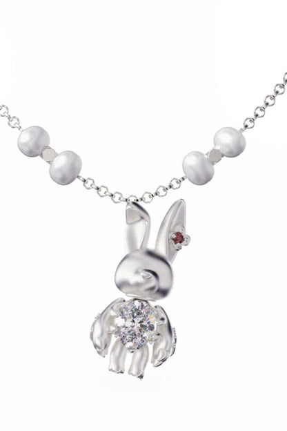 S925バニーナチュラルパールネックレス　B3976