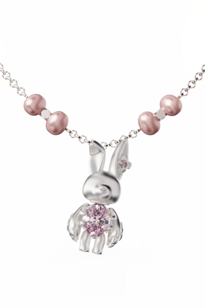 S925バニーナチュラルパールネックレス　B3976