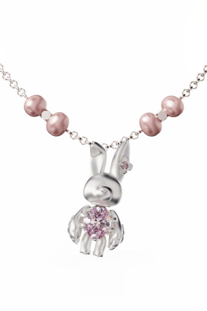 S925バニーナチュラルパールネックレス　B3976