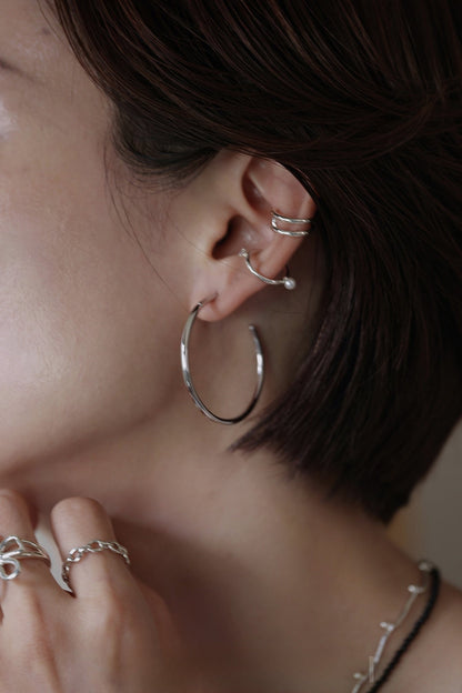 S925 Large Earrings/Minimalist Ear Cuff B4132