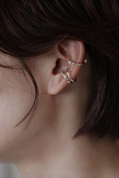 S925 Large Earrings/Minimalist Ear Cuff B4132