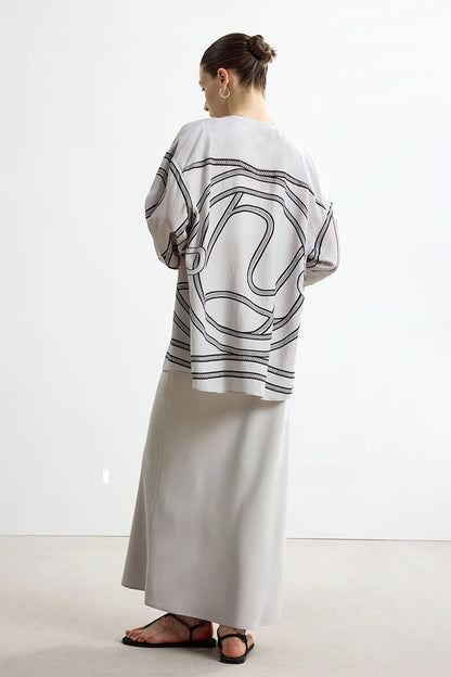 サンスクリーンプリントルーズシャツジャケット　B4138