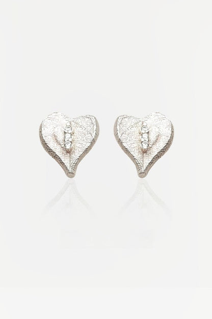 S925ヴィンテージウーブンラブピアス　B4152