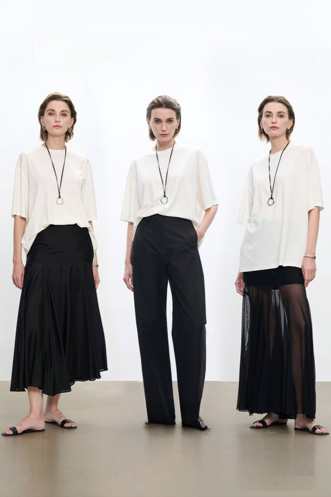 透氣涼爽中袖奢華寬鬆T卹 B4177