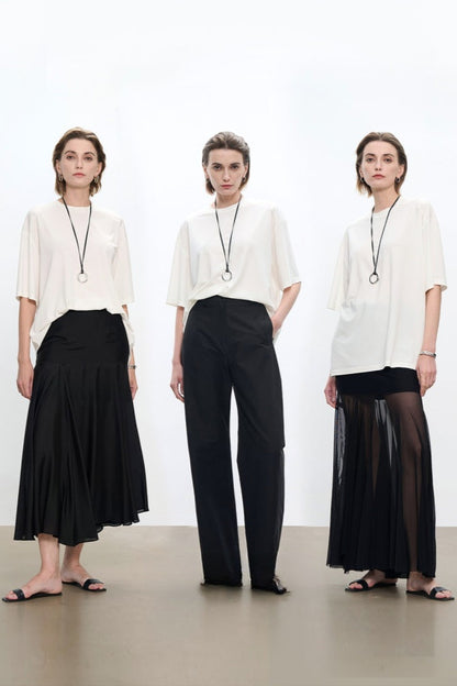 透氣涼爽中袖奢華寬鬆T卹 B4177