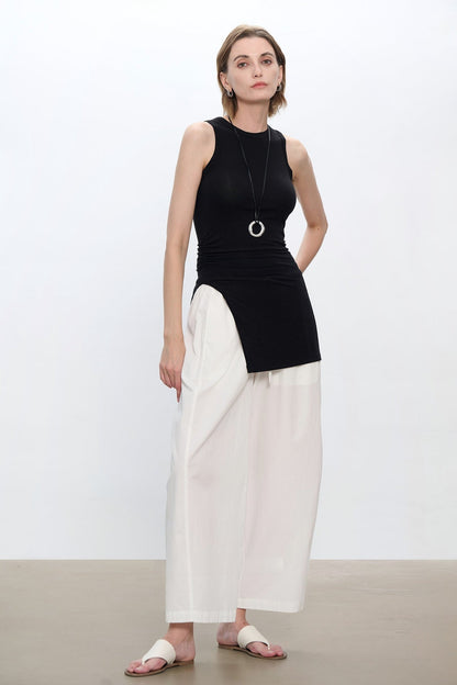 優質棉質多褶皺七分燈籠褲 B4178