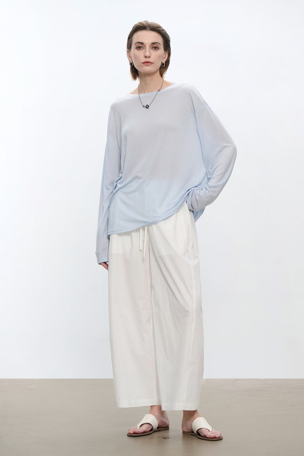 優質棉質多褶皺七分燈籠褲 B4178