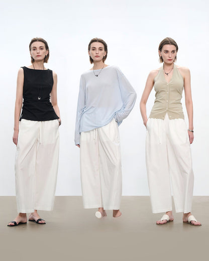 優質棉質多褶皺七分燈籠褲 B4178