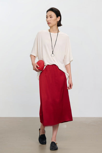 Summer Tencel wool 5/8 sleeve loose T-shirt B4179