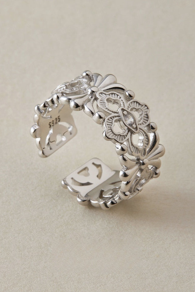 S925ホローカービングオープンリング　B4184