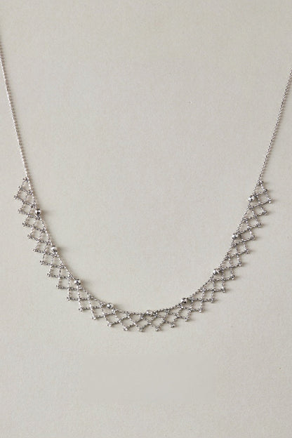 S925メッシュ編みレースネックレス　B4190