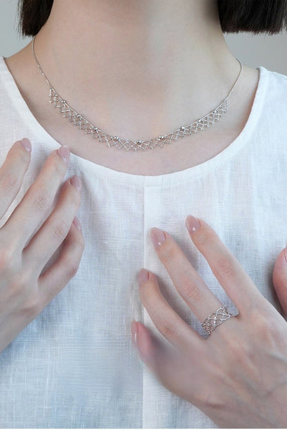 S925網狀編織蕾絲項鍊 B4190