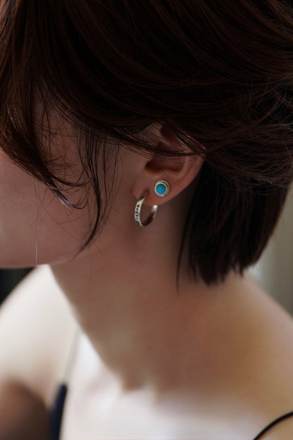 S925ターコイズピアス・レターピアス・イヤーカフ　B4229