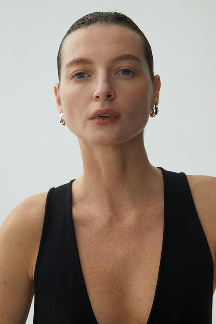 S925ヴィンテージプレーンスタッドピアス　B4245