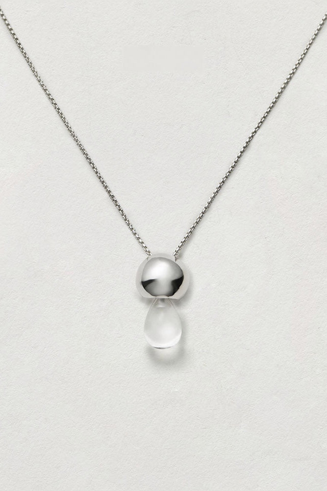 S925ウオータードロップクリスタルペンダントネックレス　B4246