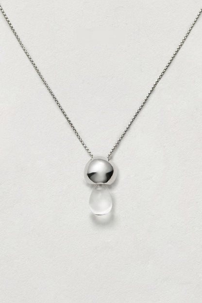 S925ウオータードロップクリスタルペンダントネックレス　B4246