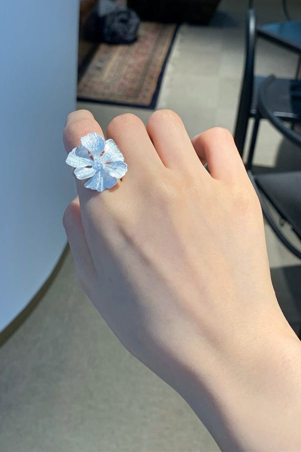 S925 Flower Peony Open Ring B4264