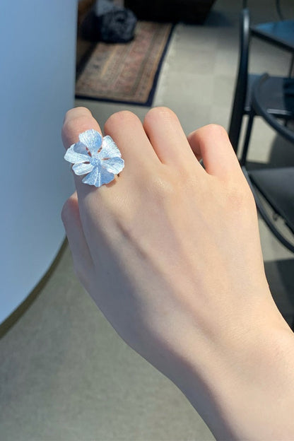 S925 Flower Peony Open Ring B4264