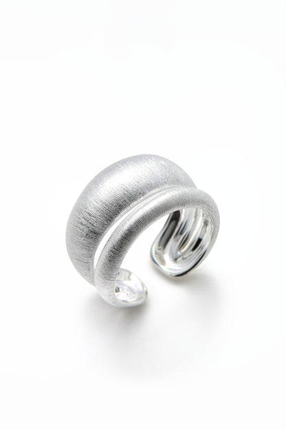 S925プレーンブラッシュドダブルリング　B4340