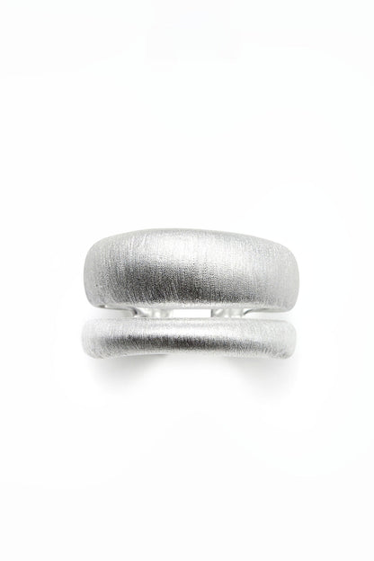 S925プレーンブラッシュドダブルリング　B4340