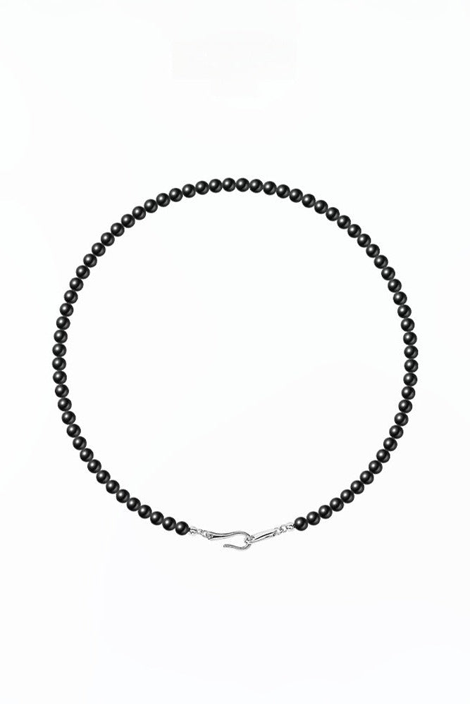 S925 迷你黑瑪瑙簡約項鍊 B4374