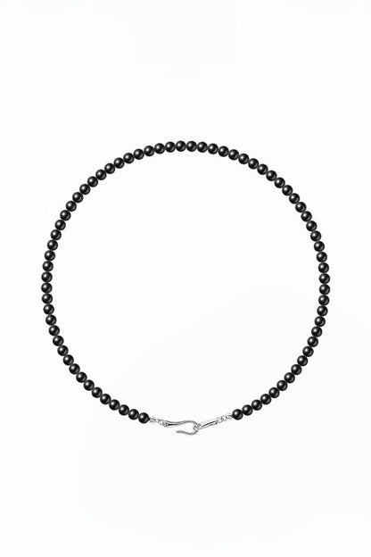 S925 迷你黑瑪瑙簡約項鍊 B4374